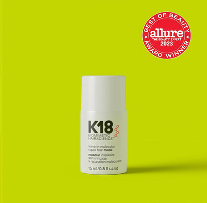 K18 Leave-In Molecular Hair Mask Repairs Dry or Damaged Hair, Reverse Hair Damage from Bleach, Color,Chemical Services & Heat